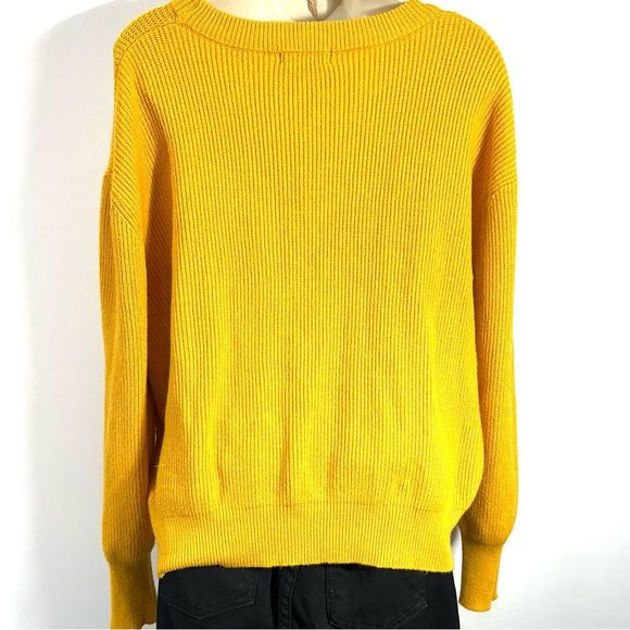 Elodie Women Long sleeves Knit Pullover Sweater Mustard Yellow - Picture 6 of 9